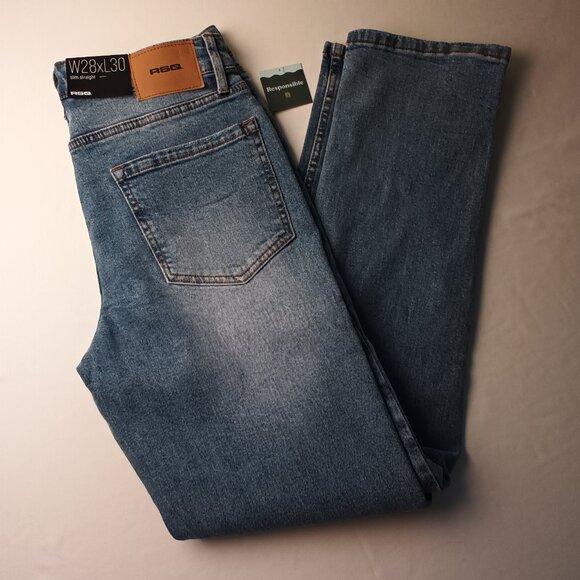 RSQ Mens Slim Straight Jeans Size 28x30 Light Wash NWT - Picture 1 of 10